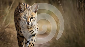 A serval cat on the prowl created with Generative AI