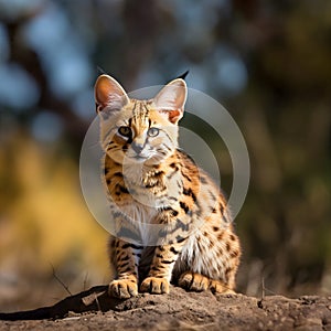 The serval cat wild cat native to Africa
