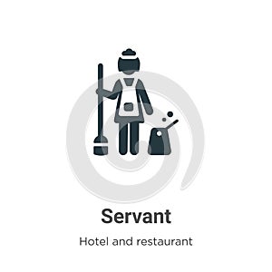 Servant vector icon on white background. Flat vector servant icon symbol sign from modern hotel and restaurant collection for