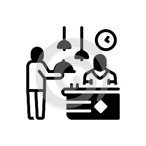 Black solid icon for Serve, waiter and service