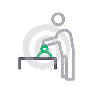 Serve thin color line vector icon