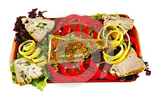 Served atlantic tuna