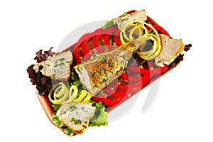 Served atlantic tuna