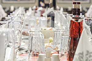 A served banquet table