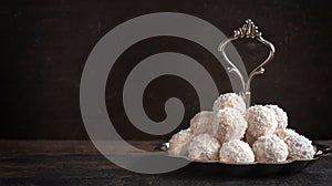 Served coconut pralines