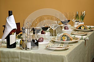 Served Easter table