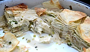 served platter witn pitulitza, traditional macedonian food