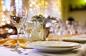 Served table in a restaurant