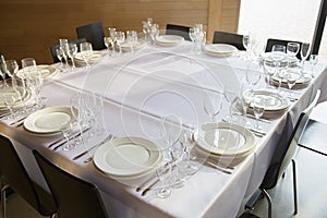 Served tables ready for guests
