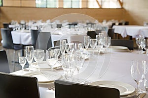 Served tables ready for guests