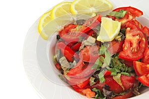 Served vegetable tomato salad