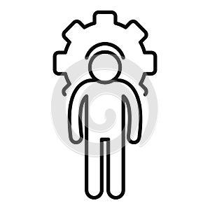 Server it administrator icon, outline style