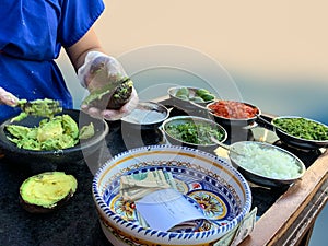 Guacamole Tortilla Mexican Restaurant Server Assembles photo