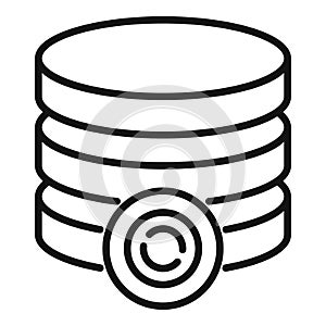 Server backup icon outline vector. Data cloud