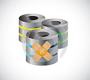 server band aid fix solution concept illustration