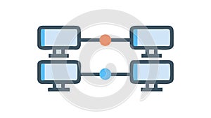 ServerBased Network Connection Icon, vector design Generative AI