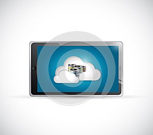 Server big data connection on a tablet.