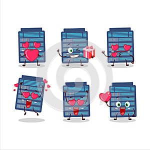 Server cloud cartoon character with love cute emoticon