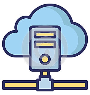 Server Cloud Isolated Vector Icon that can easily modify or edit.