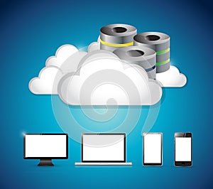 Server and clouds over a set go electronics