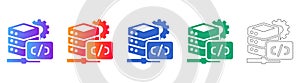 Server Coding and Development Icon Set