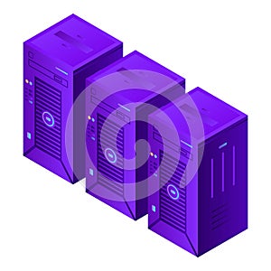 Server computers icon, isometric style
