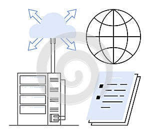 Cloud Data Processing with Server, Global Connection, and Document Representation