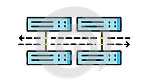 Server Connection Network, Data Transfer and IT Infrastructure, vector design Generative AI