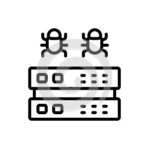 Server cyber attack icon. Simple line, outline vector elements of hacks icons for ui and ux, website or mobile application