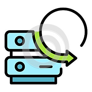 Server data copy icon vector flat