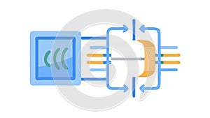 Server Data Flow Network Icon, vector design Generative AI