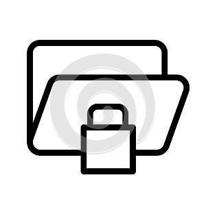 Server data folder icon. Isolated, lined vector pictogram.