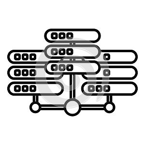 Server data internet icon outline vector. Local city provider