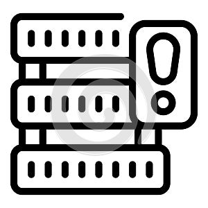 Server data loss icon outline vector. Erase system