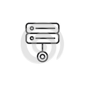 Server data racks line icon