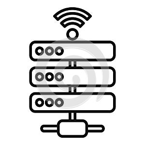 Server data support icon outline vector. Internet provider