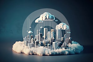 server data Technology virtual cloud gital podium City Smart storage cloud Communication