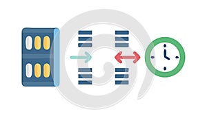 Server Data Transfer Time Vector Icon, vector design Generative AI