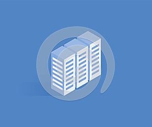 Server, Data, Web Hosting isometric icon. Vector illustration for web design in flat isometric 3D style