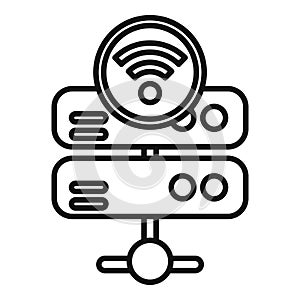 Server data wifi cloud icon outline vector. Internet provider