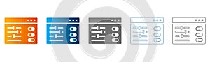 Server Database Flat Icon Set Vector Illustration