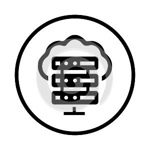 Server, database, hosting icon. Black vector sketch