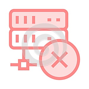 Server delete color line icon