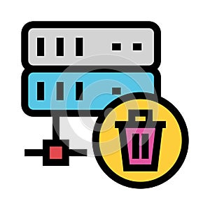 Server delete color line icon