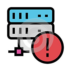 Server error color line icon