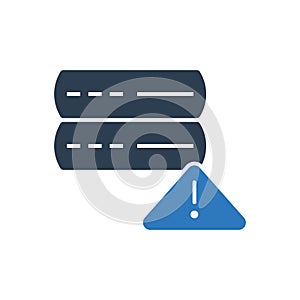 Server Error Icon - Database Alert Icon