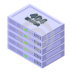 Server error icon isometric vector. Internet connection