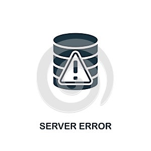 Server Error icon. Monochrome style design from big data icon collection. UI. Pixel perfect simple pictogram server error icon. We