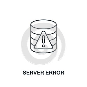 Server Error outline icon. Thin line style from big data icons collection. Pixel perfect simple element server error icon for web