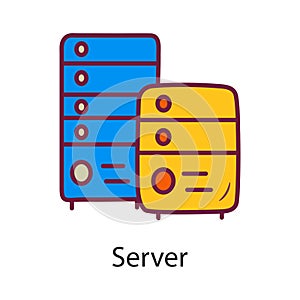Server Fill Outline Icon Design illustration. Data Symbol on White background EPS 10 File
